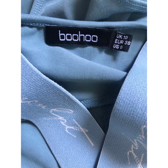 Boohoo Sculpt Elastic Tape Scoop Neck Criss Cross Bodysuit - Picture 6 of 6